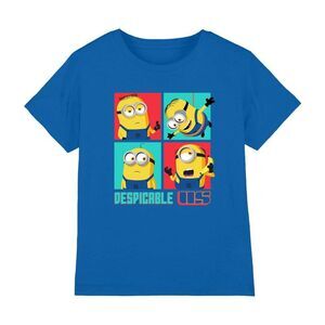 Despicable Me 4 Childrens/Kids Minions Square T-Shirt / Royal Blue